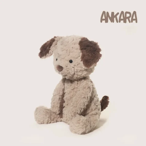 Plush Toy Beige Dog with Brown Spots - Collectible Plushie