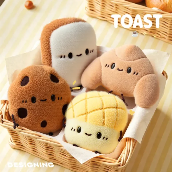 Plush Set with Stuffed Cookies and Baguette - Decorative Plushie