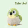 Plush Toy Green Bird with Big Eyes - Decorative Plushie