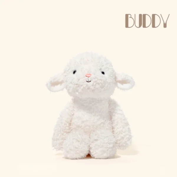 Plush Toy White Lamb with Pink Nose - Comfort Plushie
