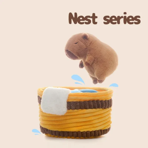 Plush Toy Capybara with Bath Basin - Comfort Plushie for Toddlers