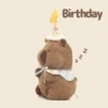 Plush Toy Capybara with Birthday Hat - Comfort Plushie