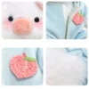 Soft Cuddly Toy for Collectors - White Peach Pig Design