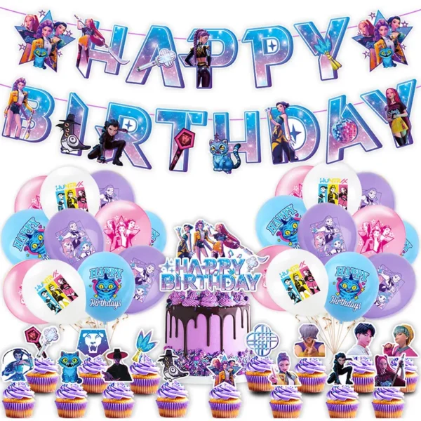 Kpop Demon Hunter Birthday Decorations