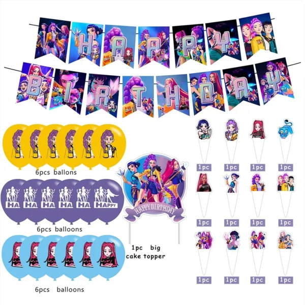 Kpop Demon Hunter Birthday Decorations