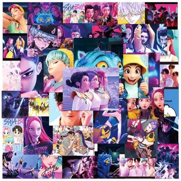 Close-up of selected high-quality Demon Hunters vinyl sticker designs